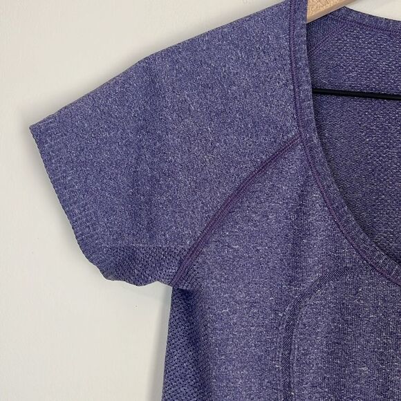 Lululemon Swifty Tech Short Sleeve Top Running V Neck Purple Size 6 - Picture 3 of 9